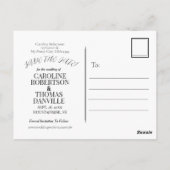 かわいらしセージ緑の白フローラ救日付 ポストカード (裏面)