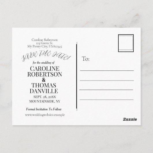 かわいらしセージ緑の白フローラ救日付 ポストカード (裏面)