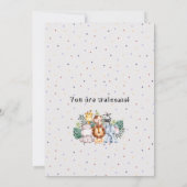 かわいらしゼブラl野生動物lサファリ1誕生日 招待状 (裏面)