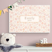 かわいらしソフトフラワーカスタムズベビーネームアート ポスター