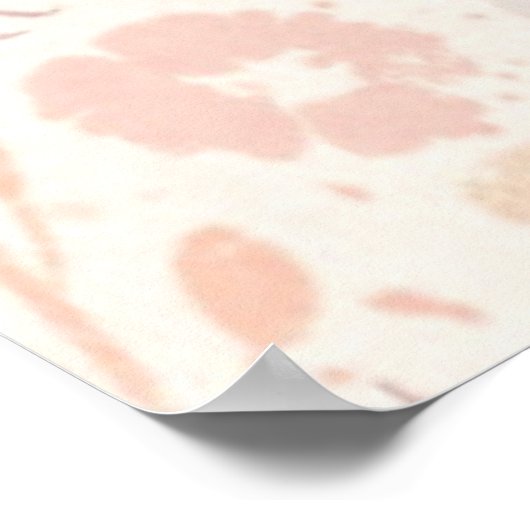 かわいらしソフトフラワーカスタムズベビーネームアート ポスター (角)