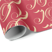 かわいらしタイポグラフィ金ゴールド赤い喜び ラッピングペーパー (ロールコーナー)