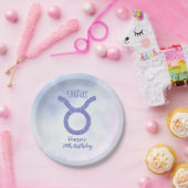 かわいらしタウロス星占いサインカスタム誕生日パーティー ペーパープレート (パーティー)