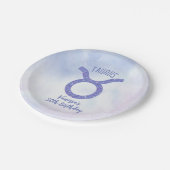 かわいらしタウロス星占いサインカスタム誕生日パーティー ペーパープレート (アングル)