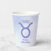 かわいらしタウロス星占いサインカスタム誕生日パーティー 紙コップ (裏面)