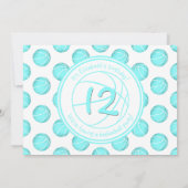 かわいらしターコイズバスケットボール模様スポーツパーティー 招待状 (裏面)