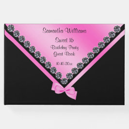 かわいらしダイヤモンド&ピンクボウスウィート16 ゲストブック