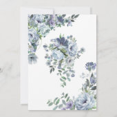 かわいらしダスティブルーフローラ80誕生日 招待状 (裏面)