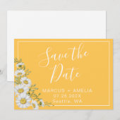 かわいらしダッフォディルイエロー&ホワイトデイジー セーブザデート (正面/裏面)