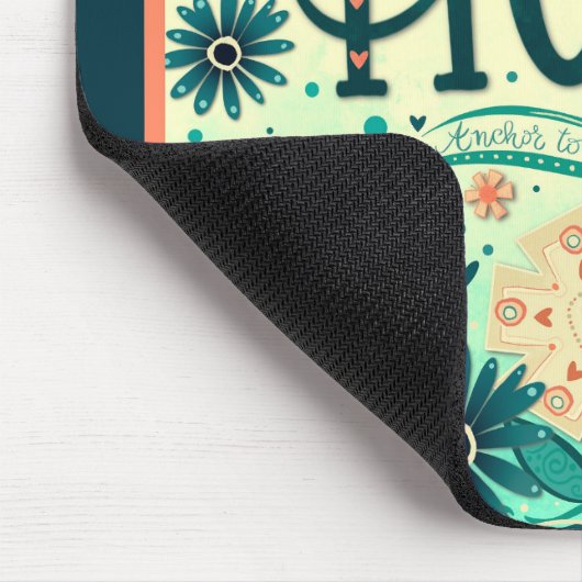 かわいらしティール（緑がかった色）フローラホープインスパイアの鼓動 マウスパッド (コーナー)