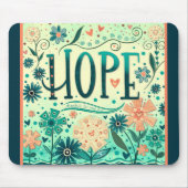かわいらしティール（緑がかった色）フローラホープインスパイアの鼓動 マウスパッド (正面)