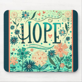 かわいらしティール（緑がかった色）フローラホープインスパイアの鼓動 マウスパッド
