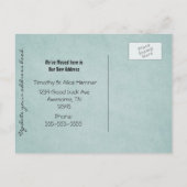 かわいらしティール（緑がかった色）&ブラック移動 案内ポストカード (裏面)