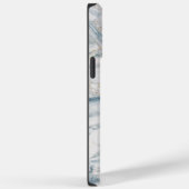 かわいらしティール(緑がかった色)ブルーホワイトターコイズエッジパターン Case-Mate iPhoneケース (裏面 / 右)