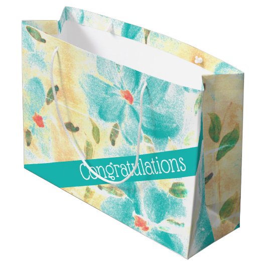 かわいらしティール（緑がかった色） ラージペーパーバッグ (裏面アングル)