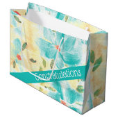 かわいらしティール（緑がかった色） ラージペーパーバッグ (正面アングル)