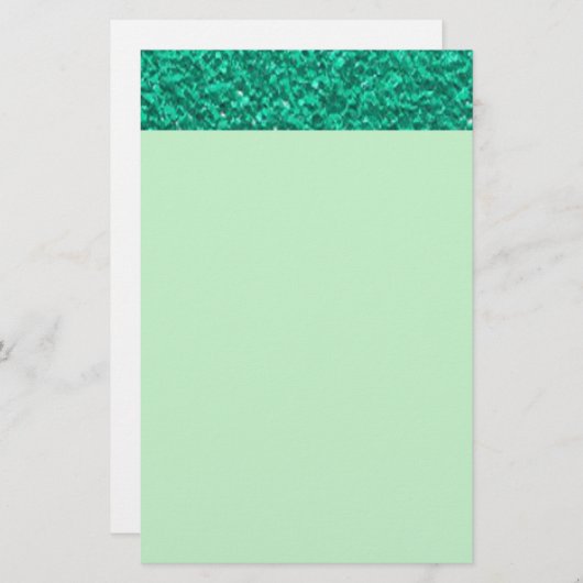 かわいらしティール（緑がかった色）石膏テクスチャ 便箋 (正面/裏面)