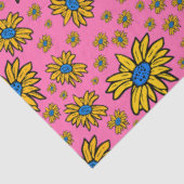 かわいらしデイジーイエローブルーピンク 薄葉紙 (詳細)