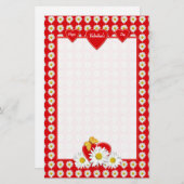 かわいらしデイジーハート 便箋 (正面/裏面)