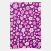 かわいらしデイジーパターユニークンカラフルフローラ キッチンタオル (縦)