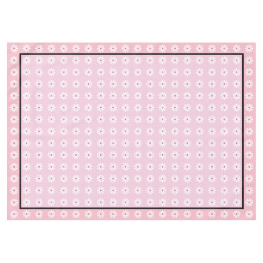 かわいらしデイジーフランスのとピンと黒縁ど テーブルクロス (正面(横))