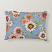 かわいらしデイジーフローラ植物学デザイン アクセントクッション (裏面)