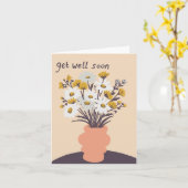 かわいらしデイジーブーケカスタムーが元気になる カード (黄色い花)