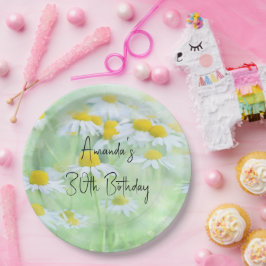 かわいらしデイジー写真誕生日 ペーパープレート