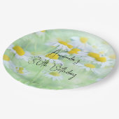 かわいらしデイジー写真誕生日 ペーパープレート (アングル)