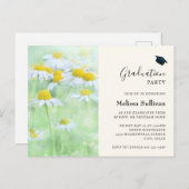 かわいらしデイジー卒業招待状 ポストカード (正面/裏面)