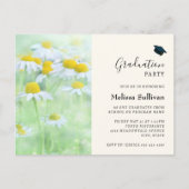 かわいらしデイジー卒業招待状 ポストカード (正面)