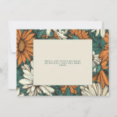 かわいらしデイジー花は日付カードを保存 セーブザデート (裏面)