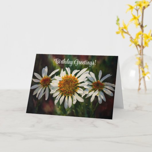 かわいらしデイジー花デイジー誕生日カード カード (黄色い花)
