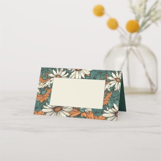 かわいらしデイジー花柄ゲスト名座席表 プレイスカード (裏面)