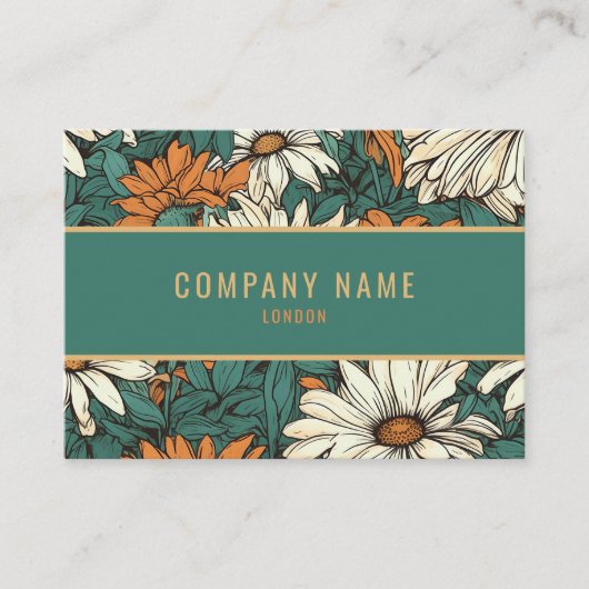 かわいらしデイジー、金ゴールド縁ど 名刺 (正面)