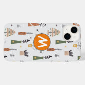 かわいらしデザインモノグラムのイニシャル松クリスマス Case-Mate iPhoneケース (裏面 (横))