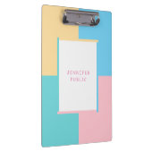 かわいらしトレンディーピンクイエローブルーグリーンカラフル クリップボード (右)