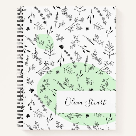 かわいらしトレンディーミニマルモダン植物学 ノートブック (正面)