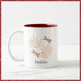 かわいらしトンボ葉エとフェミニン ツートーンマグカップ