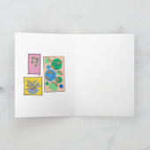 かわいらしドードルアート3つの植物，誕生日パーソナライズされた, カード (内部)