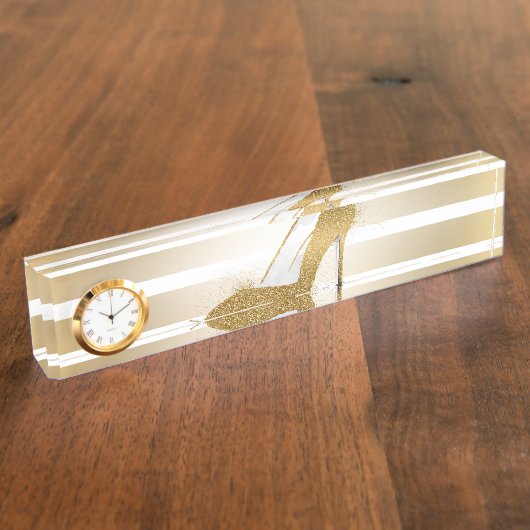 かわいらしハイヒールシューズ「女の子の最高の友達」 デスクネームプレート (側面)