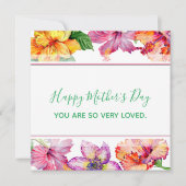 かわいらしハイビスカス縁どフラワーマザーズデイカード カード (正面)