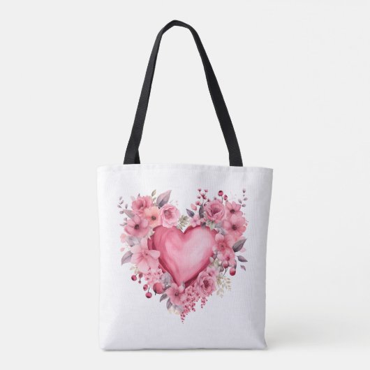 かわいらしハートと花のトート トートバッグ (裏面)
