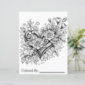 かわいらしハートと花 | カラーリングページ (スタンド正面)