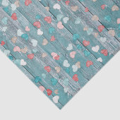 かわいらしハートオン素朴ブルーウッド 薄葉紙 (詳細)