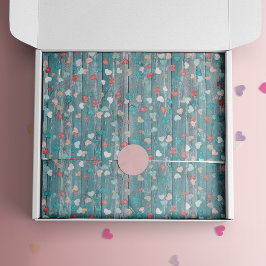 かわいらしハートオン素朴ブルーウッド 薄葉紙