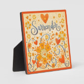 かわいらしハートフローラインスパイアのオレンジ フォトプラーク (正面)