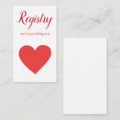 かわいらしハート結婚登録簿 エンクロージャーカード (正面/裏面)