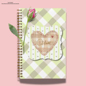 かわいらしハート2層の背景の緑 ノートブック