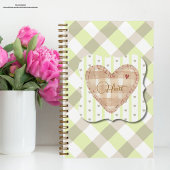 かわいらしハート2層の背景の緑 ノートブック